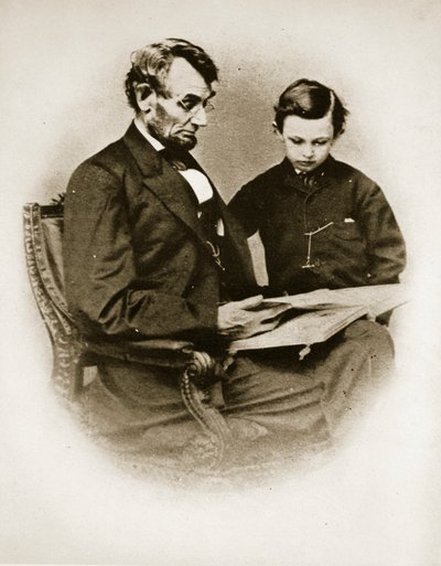 Lincoln e Tad, 1864 da Mathew B. Brady